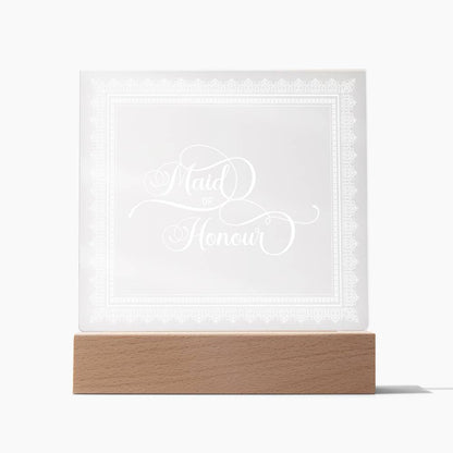 Maid of Honour (White) - Square Acrylic Plaque