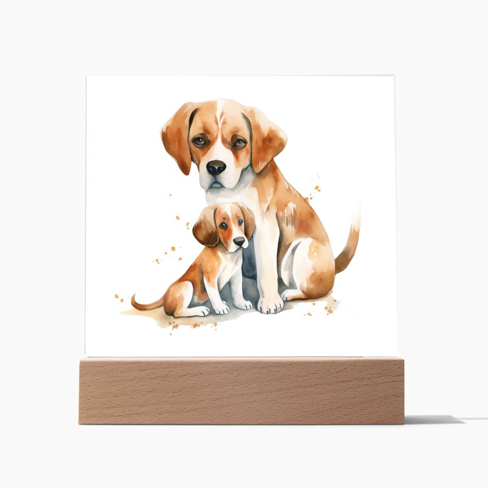Dog Mom (Watercolor) 03 - Square Acrylic Plaque