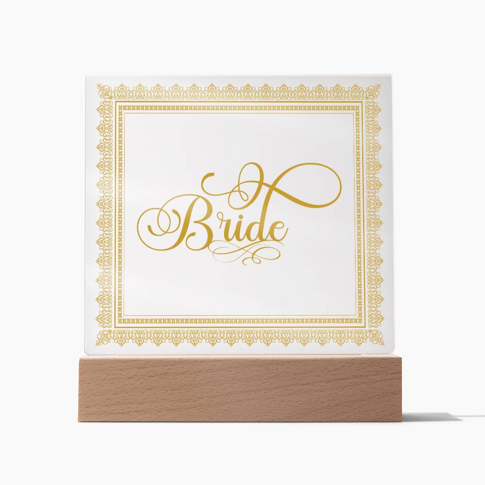 Bride (Gold) - Square Acrylic Plaque