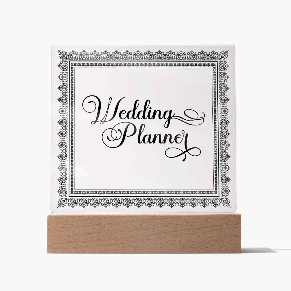 Wedding Planner (Black) - Square Acrylic Plaque