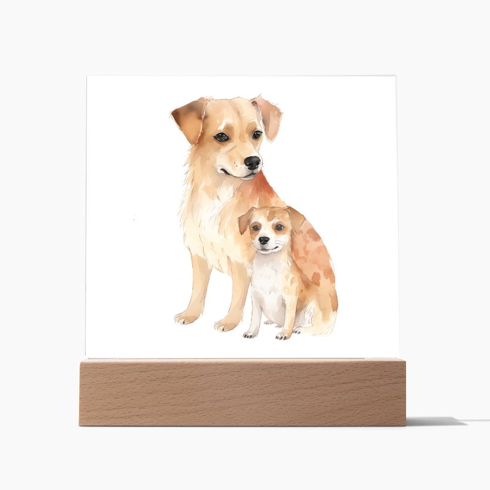 Dog Mom (Watercolor) 04 - Square Acrylic Plaque