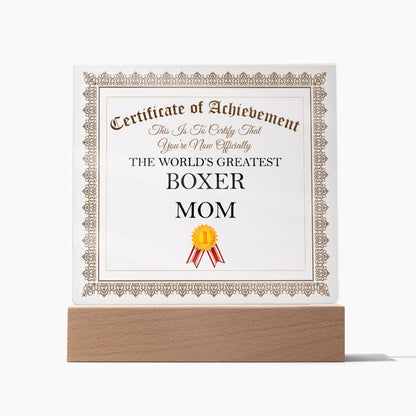 World's Greatest Boxer Mom - Square Acrylic Plaque
