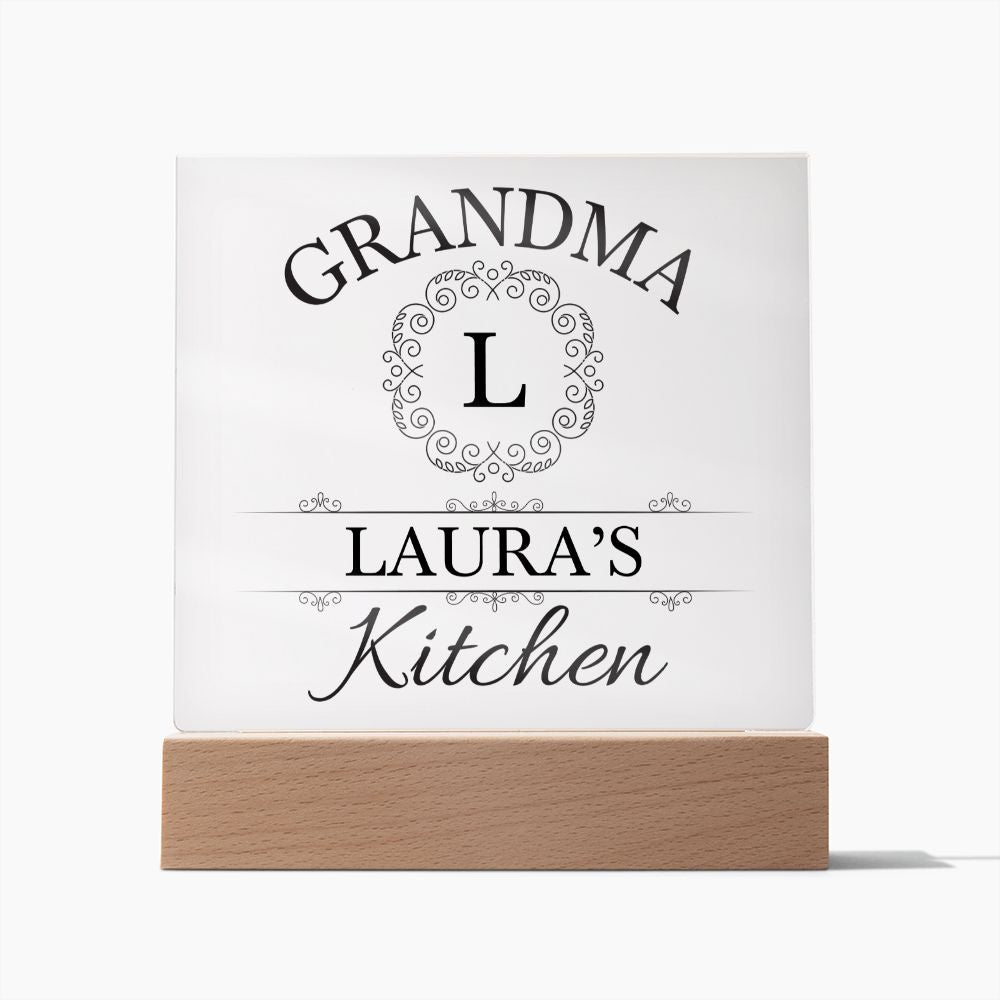 Grandma Laura's Kitchen - Square Acrylic Plaque
