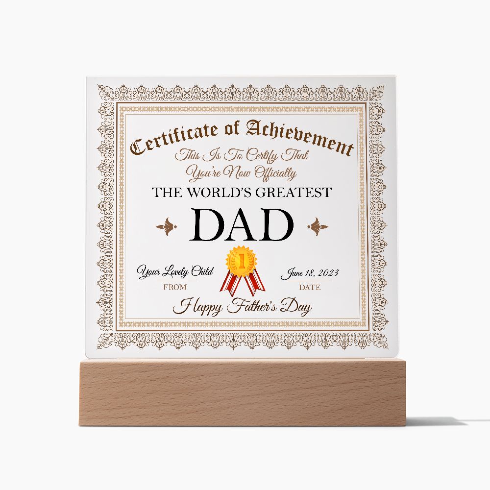 World's Greatest Dad - Square Acrylic Plaque