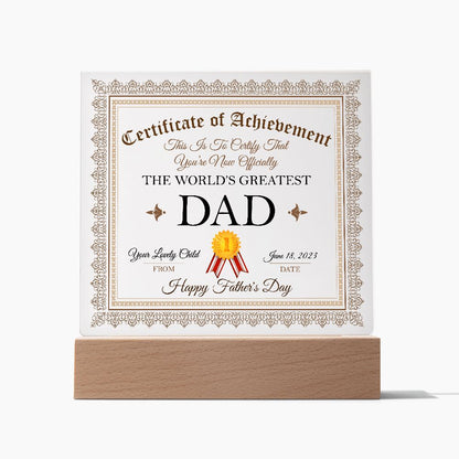 World's Greatest Dad - Square Acrylic Plaque