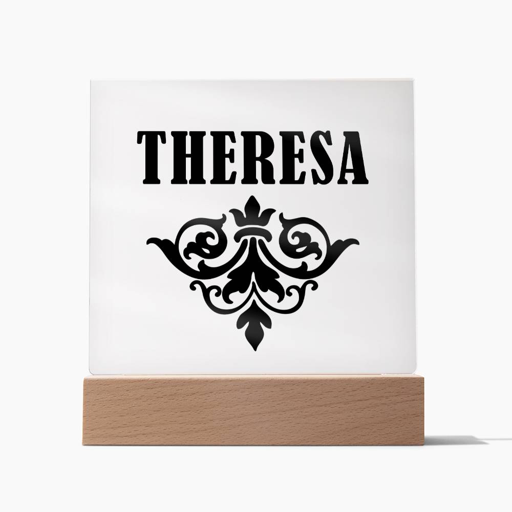 Theresa v01 - Square Acrylic Plaque