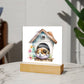 Dog Sleeping (Watercolor) 07 - Square Acrylic Plaque