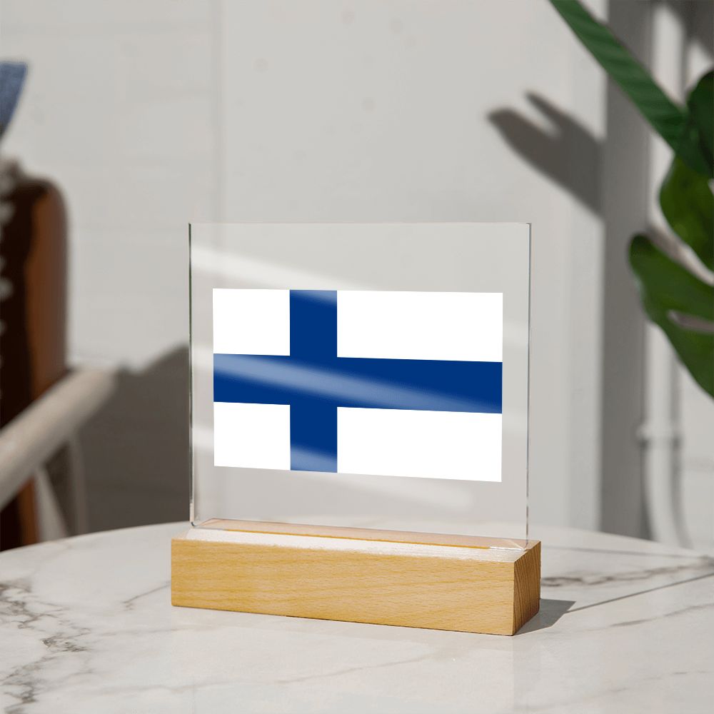 Finnish Flag - Square Acrylic Plaque