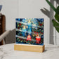 Christmas Stained Glass Design 001 - Square Acrylic Plaque