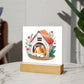 Dog Sleeping (Watercolor) 06 - Square Acrylic Plaque