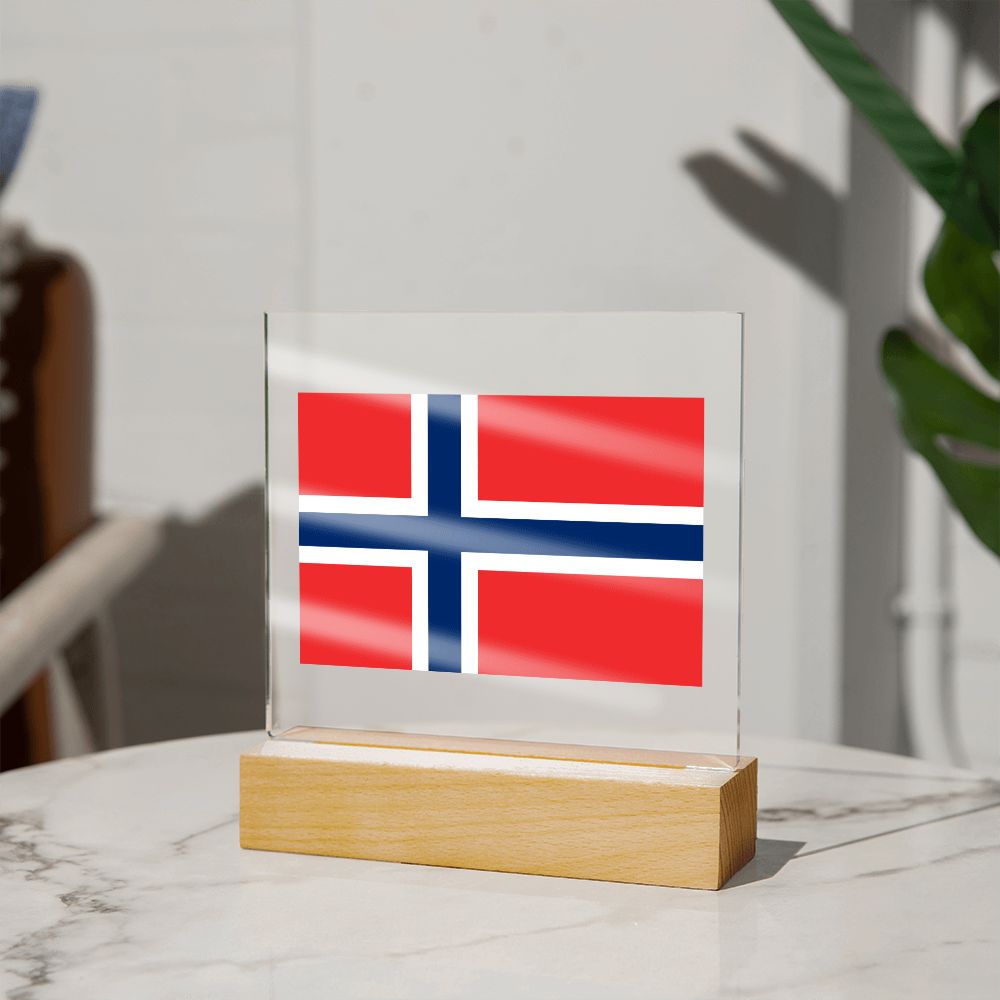 Norwegian Flag - Square Acrylic Plaque