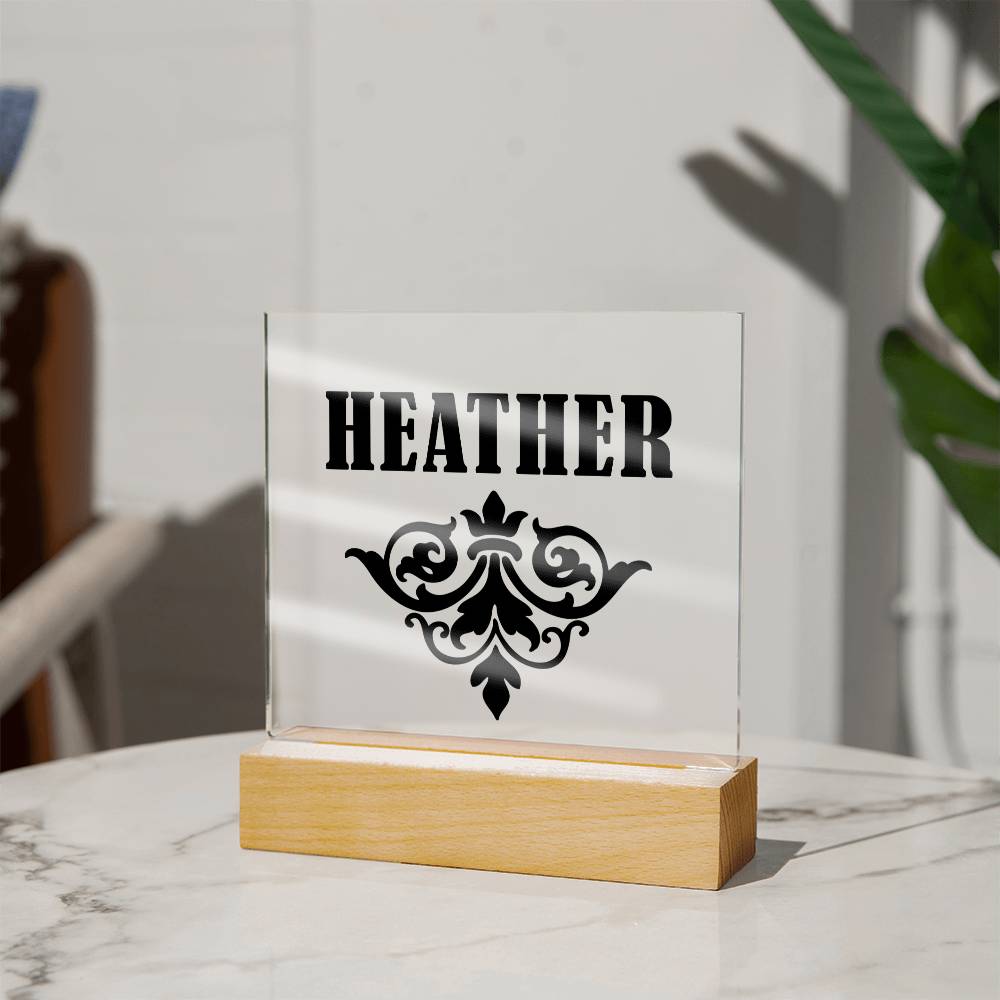 Heather v01 - Square Acrylic Plaque