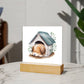 Dog Sleeping (Watercolor) 01 - Square Acrylic Plaque