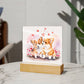 Cute Dogs In Love (Watercolor) 05 - Square Acrylic Plaque