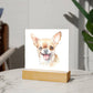 Chihuahua (Watercolor) 03 - Square Acrylic Plaque
