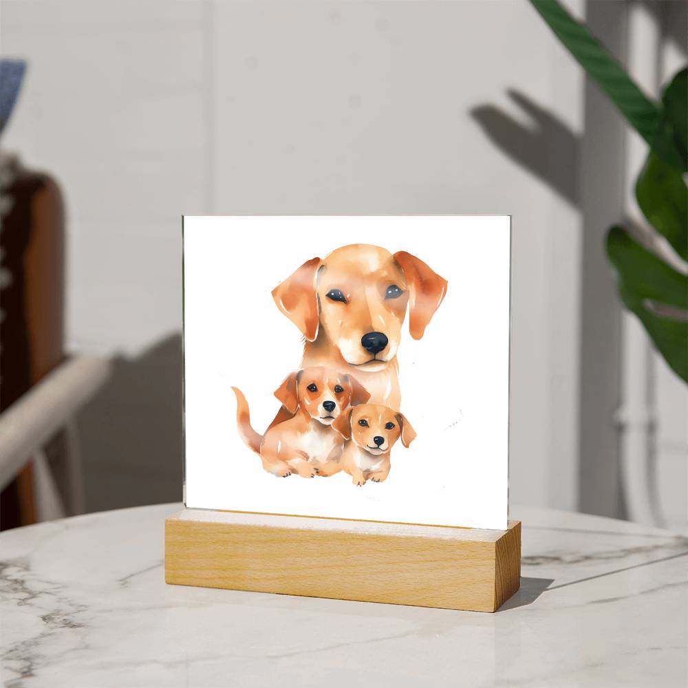 Dog Mom (Watercolor) 02 - Square Acrylic Plaque