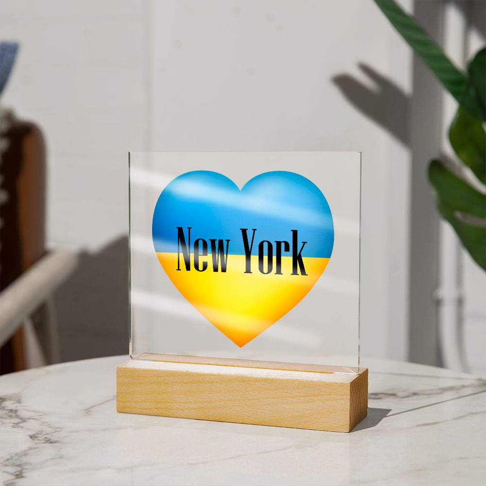 Ukrainian In New York - Square Acrylic Plaque