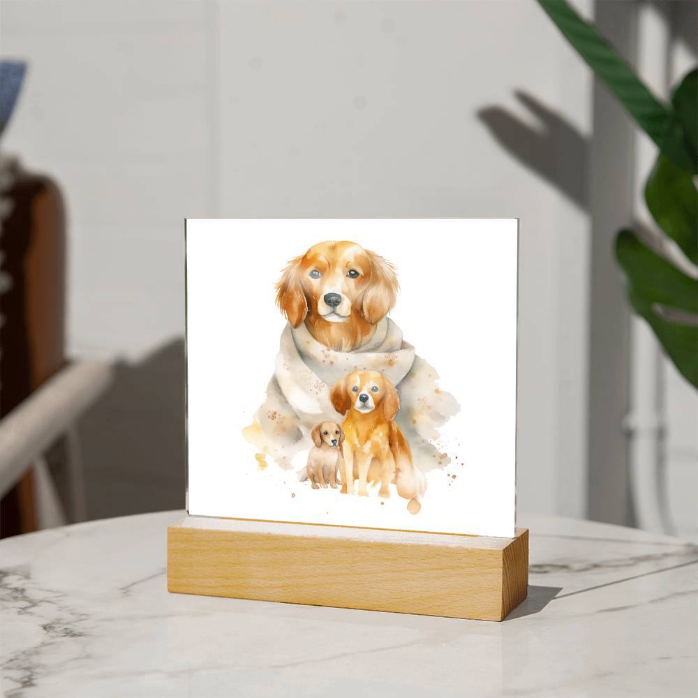 Dog Mom (Watercolor) 05 - Square Acrylic Plaque