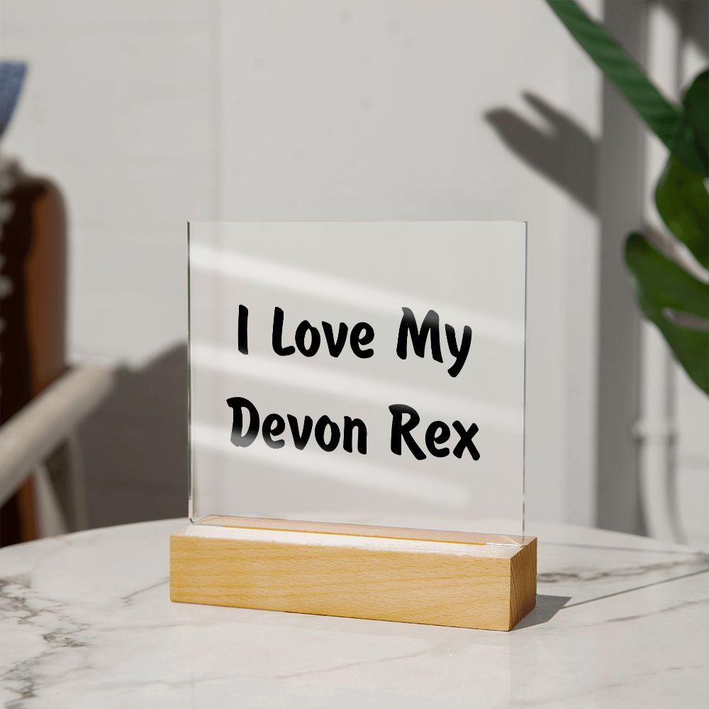 Love My Devon Rex - Square Acrylic Plaque