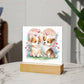 Cute Dogs In Love (Watercolor) 10 - Square Acrylic Plaque