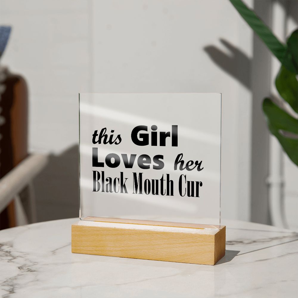Black Mouth Cur - Square Acrylic Plaque