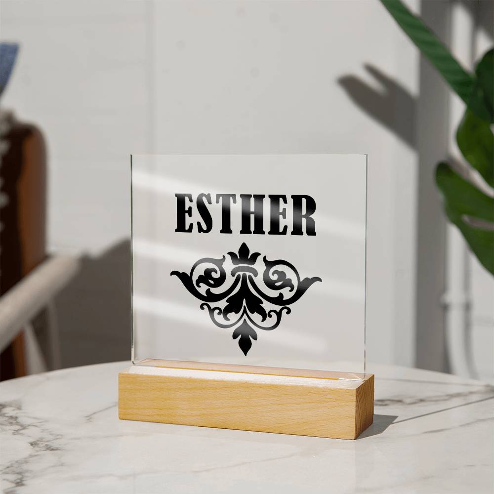 Esther v01 - Square Acrylic Plaque