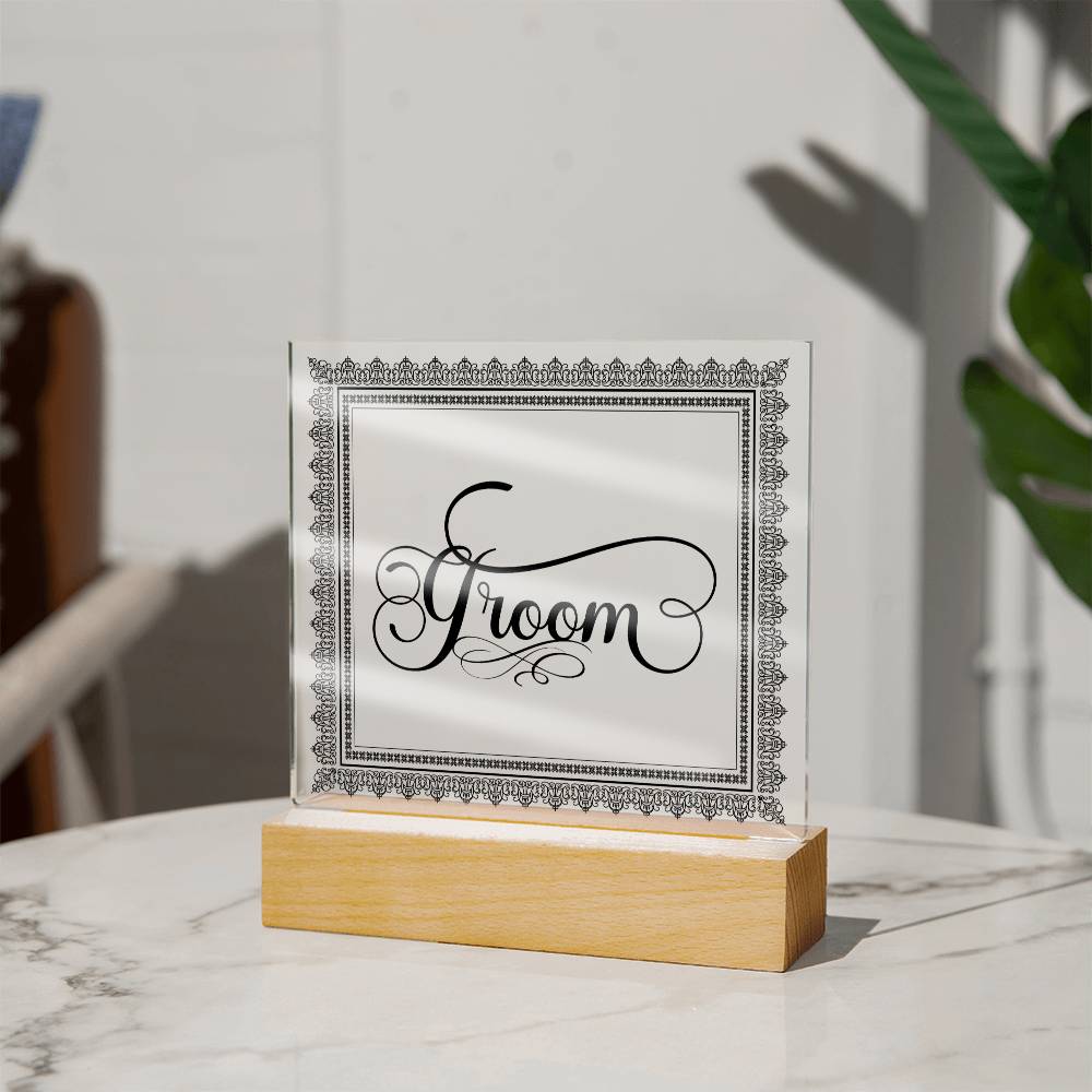 Groom (Black) - Square Acrylic Plaque
