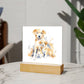 Dog Mom (Watercolor) 01 - Square Acrylic Plaque