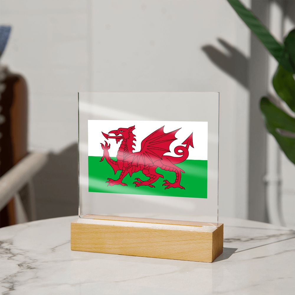Welsh Flag - Square Acrylic Plaque