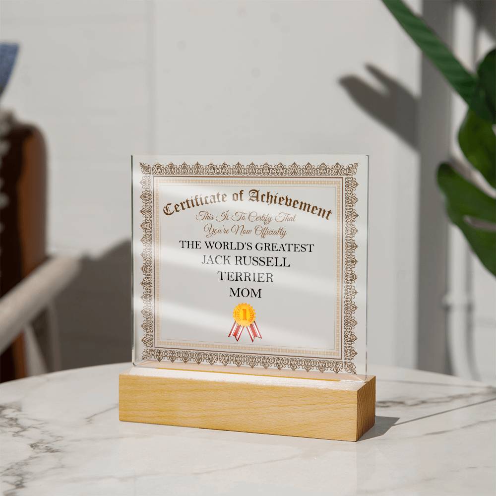 World's Greatest Jack Russell Terrier Mom - Square Acrylic Plaque