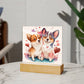 Cute Dogs In Love (Watercolor) 12 - Square Acrylic Plaque