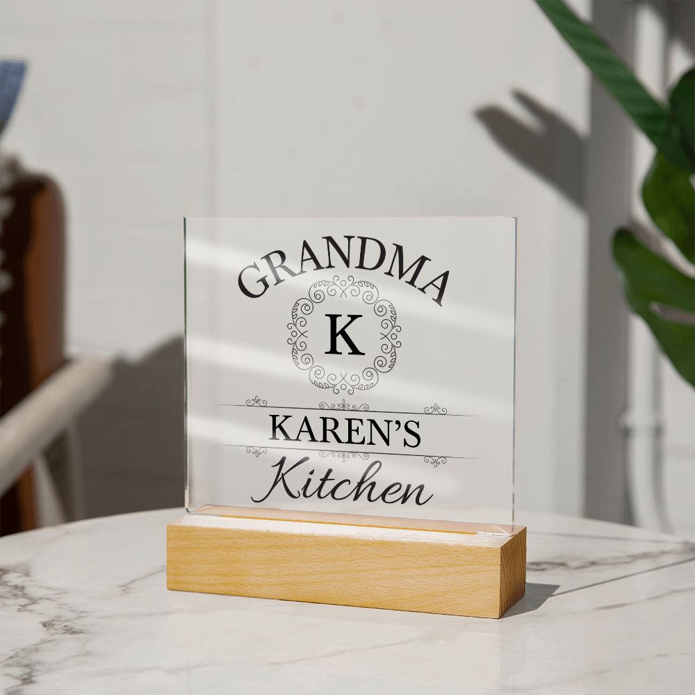 Grandma Karen's Kitchen - Square Acrylic Plaque