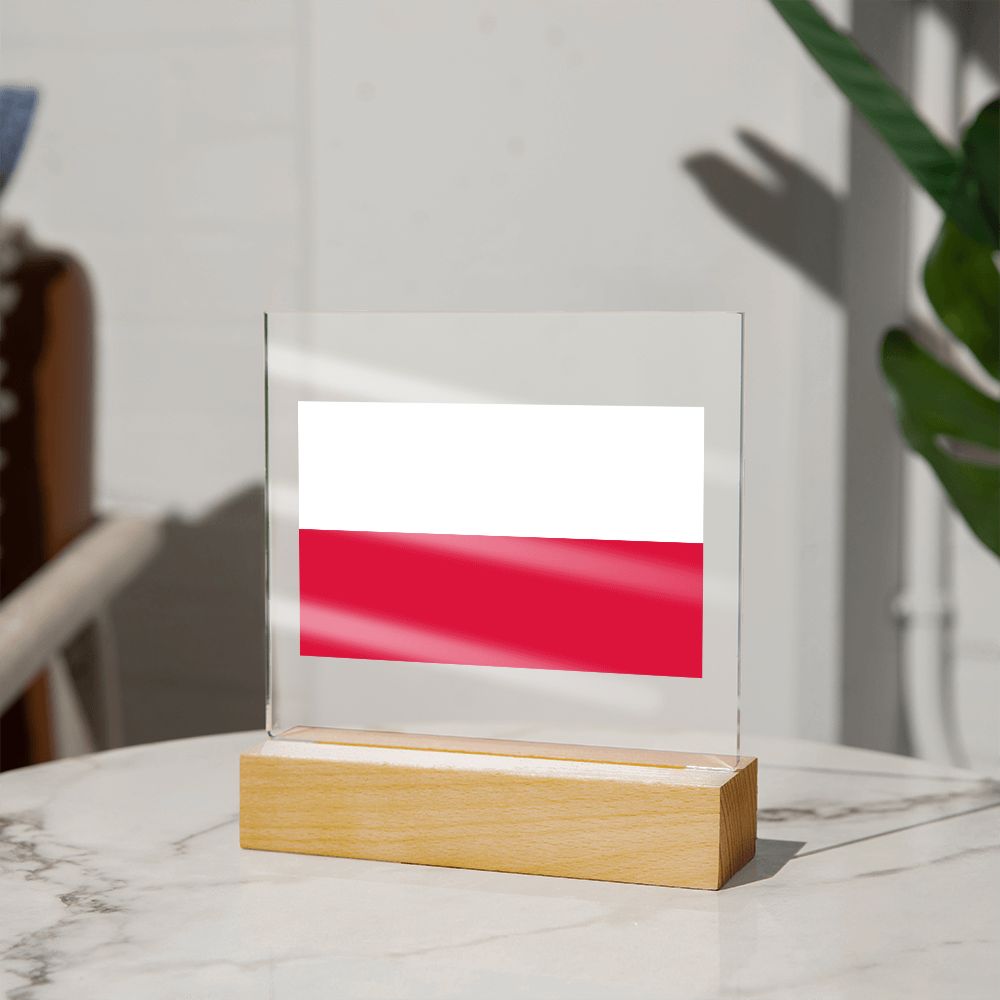 Polish Flag - Square Acrylic Plaque
