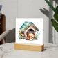 Dog Sleeping (Watercolor) 10 - Square Acrylic Plaque