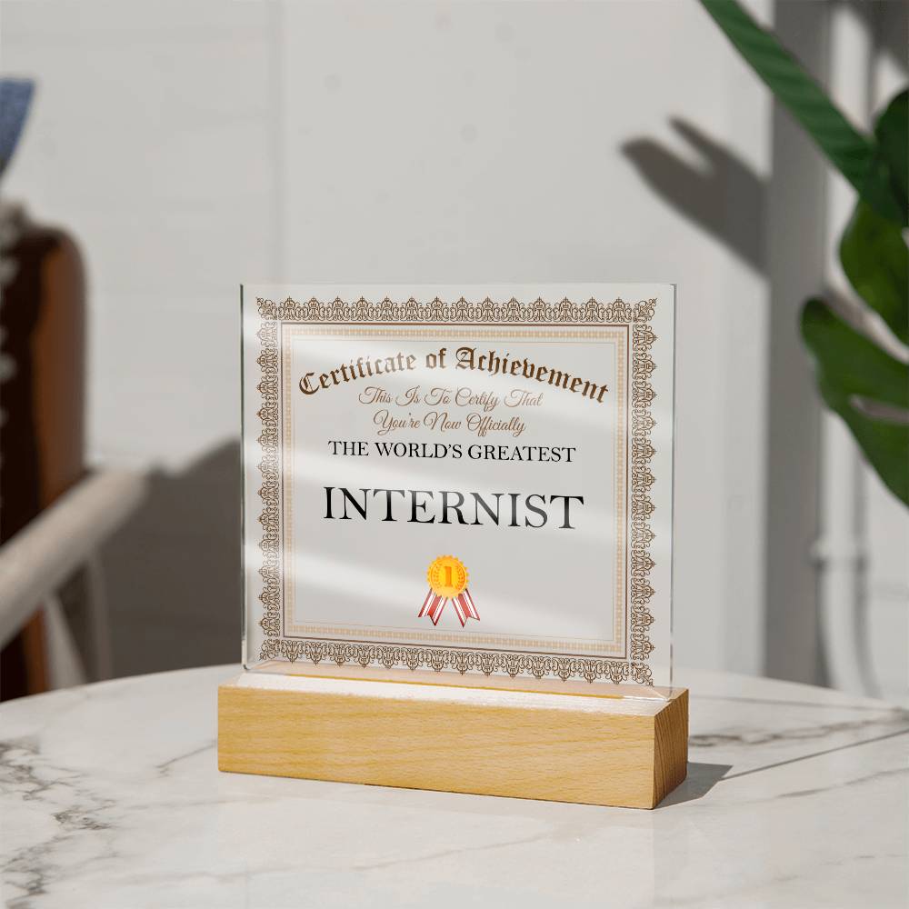 World's Greatest Internist - Square Acrylic Plaque