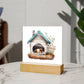 Dog Sleeping (Watercolor) 02 - Square Acrylic Plaque
