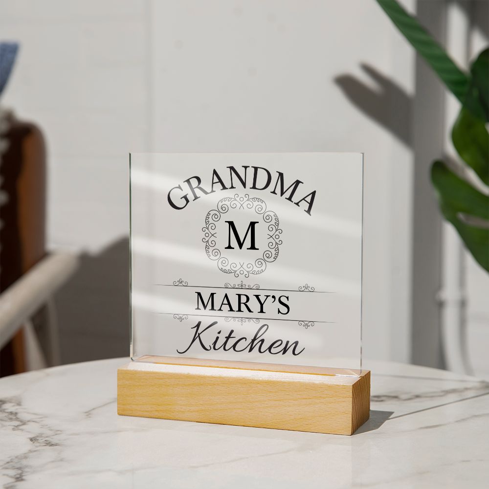 Grandma Mary's Kitchen - Square Acrylic Plaque