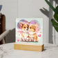 Cute Dogs In Love (Watercolor) 03 - Square Acrylic Plaque