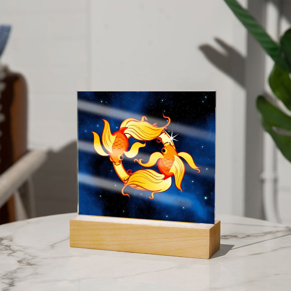 Zodiac Sign Pisces - Square Acrylic Plaque