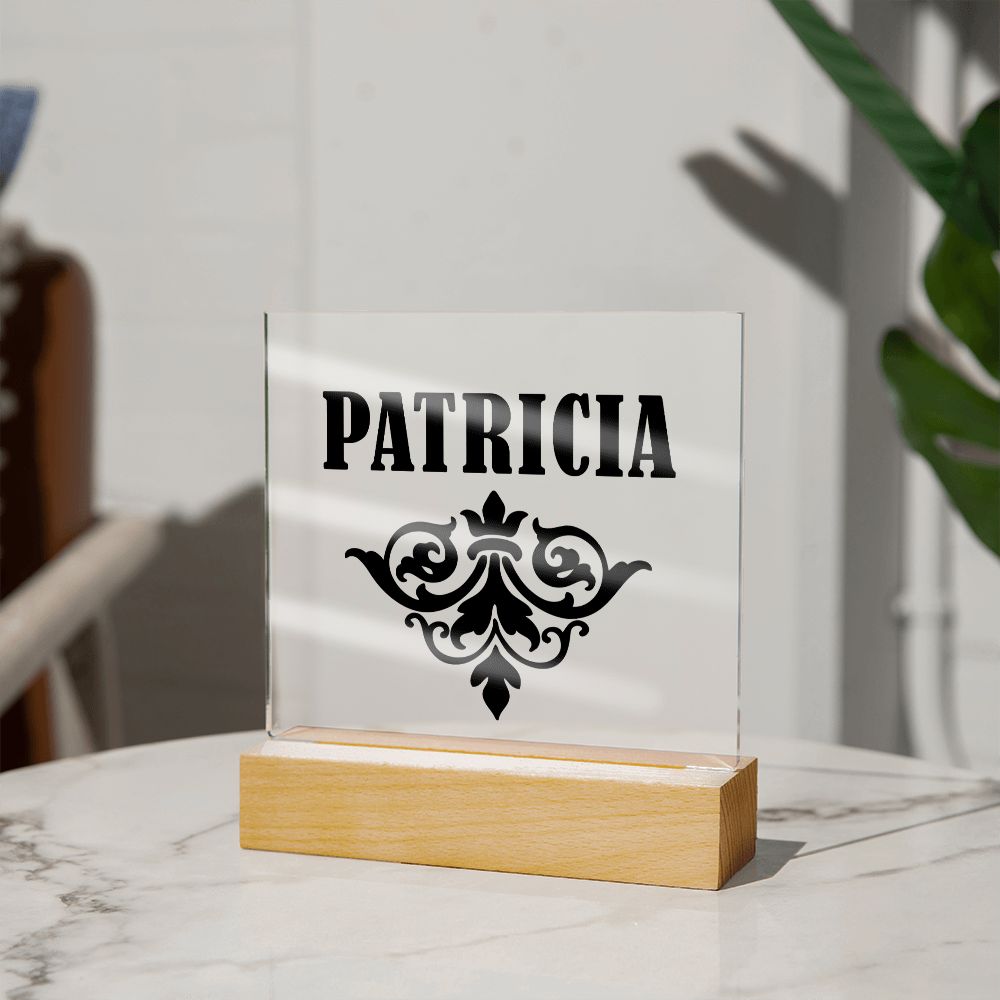 Patricia v01 - Square Acrylic Plaque