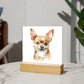 Chihuahua (Watercolor) 04 - Square Acrylic Plaque