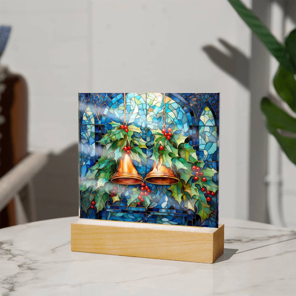 Christmas Stained Glass Design 003 - Square Acrylic Plaque