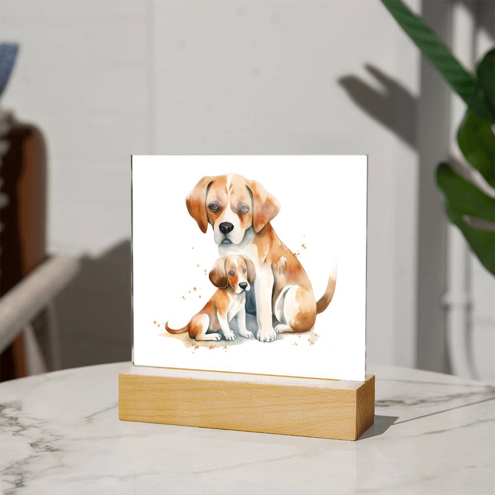 Dog Mom (Watercolor) 03 - Square Acrylic Plaque