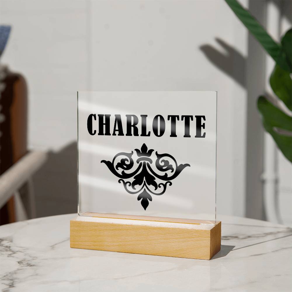 Charlotte v01 - Square Acrylic Plaque