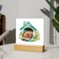 Dog Sleeping (Watercolor) 08 - Square Acrylic Plaque