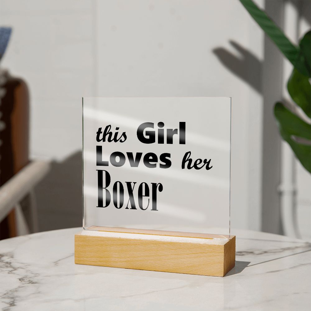 Boxer - Square Acrylic Plaque