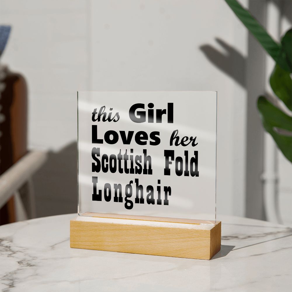 Scottish Fold Longhair - Square Acrylic Plaque