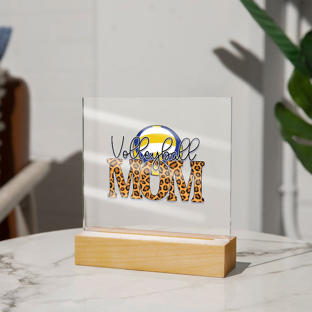 Volleyball Mom v2 - Square Acrylic Plaque