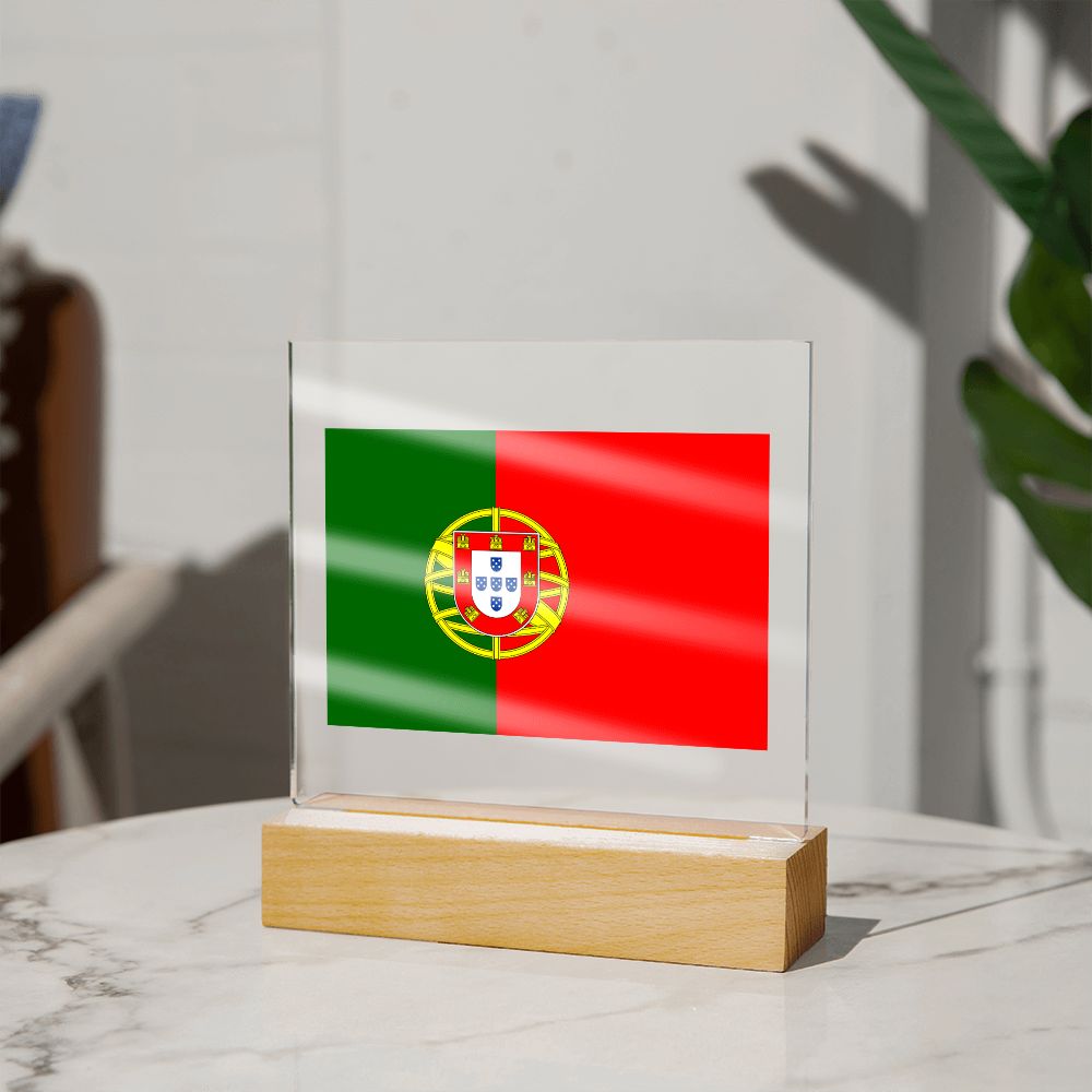 Portuguese Flag - Square Acrylic Plaque