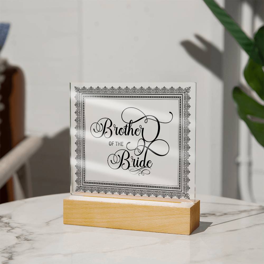 Brother of the Bride (Black) - Square Acrylic Plaque